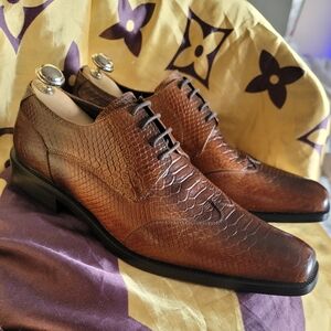 JM Weston Snakeskin Derby Shoes